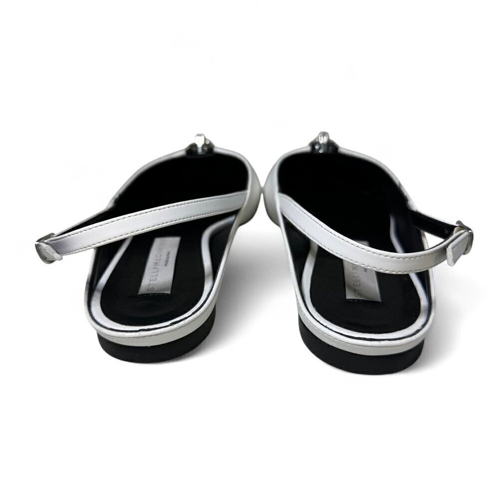 Stella McCartney White Zipit Slingback Flats EU 37 NWOT - Picture 9 of 16